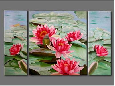Dafen Oil Painting on canvas Water lily -set259